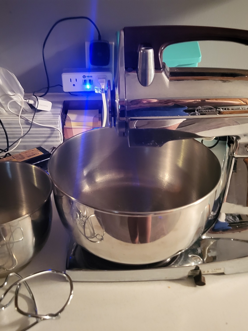 Vintage Sunbeam Mixmaster 12-Speed 235W Chrome Stand Mixer w/ 2 Bowls